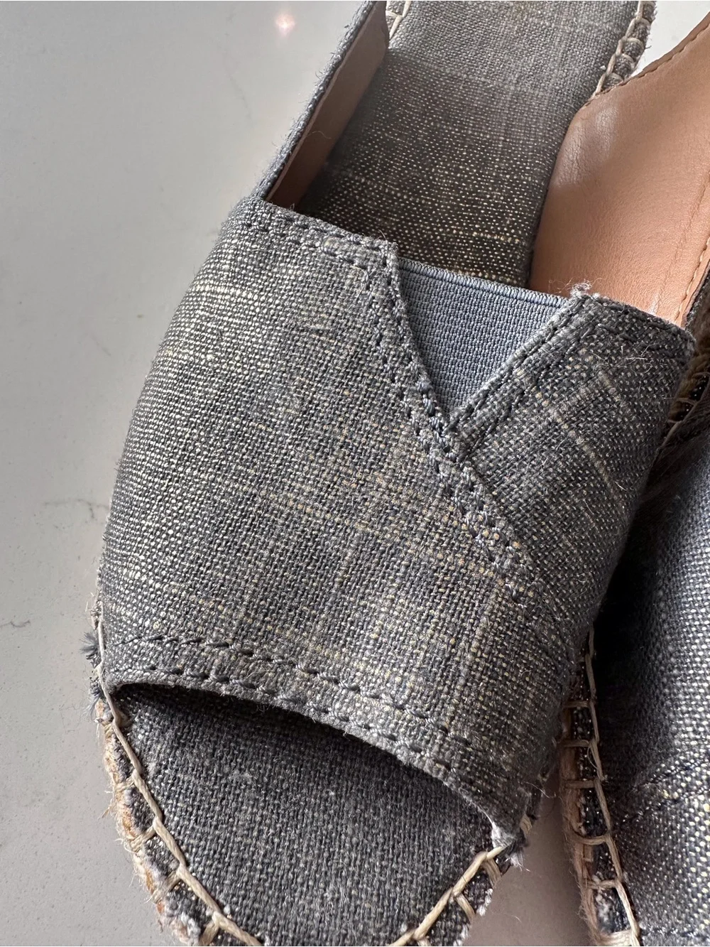Clarks Gray Open-Toe Slingback Espadrilles
